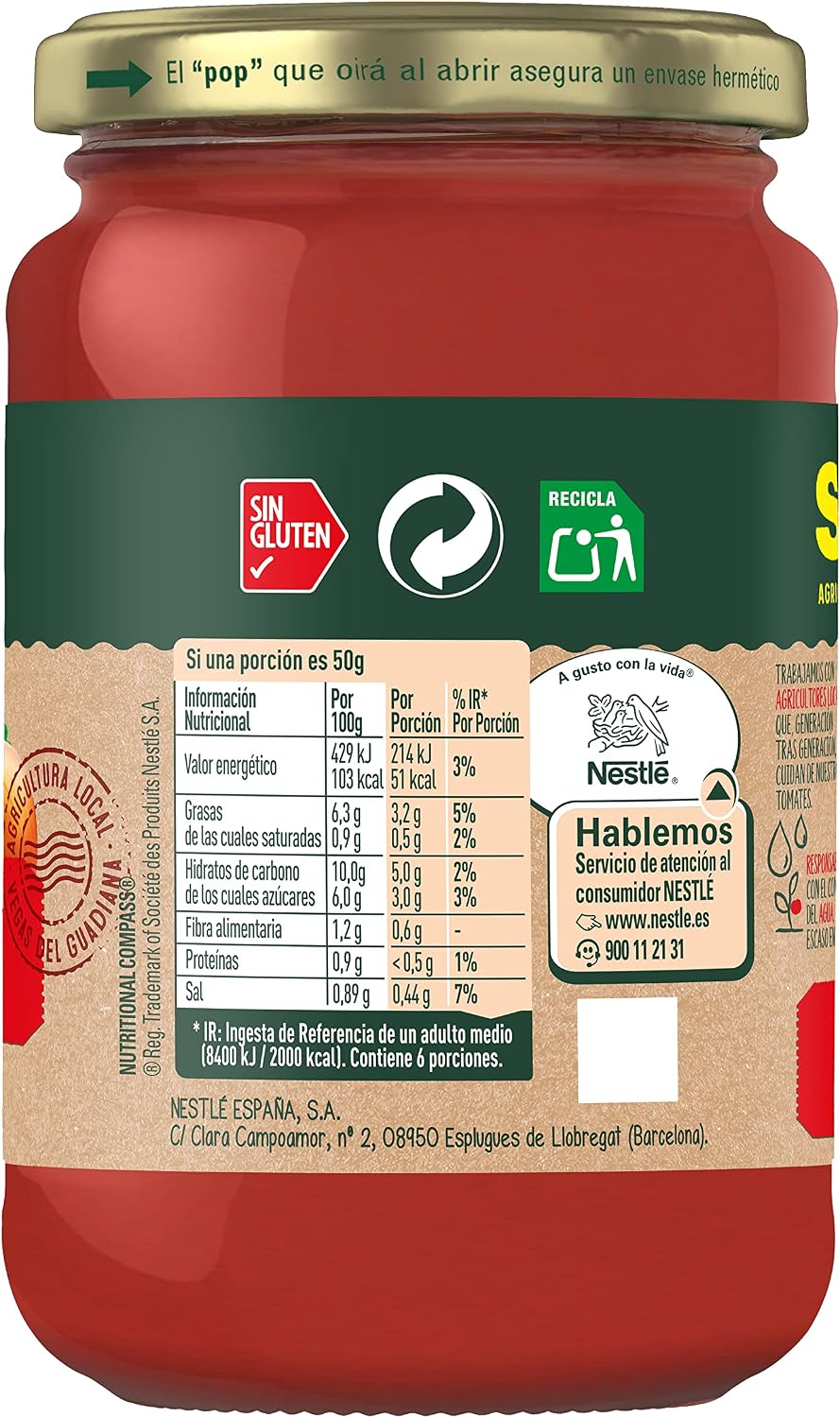 Detalle 2 de SOLIS Sofrito Casero en Frascos Cristal 🍅 Pack 12x340g Sin Gluten
