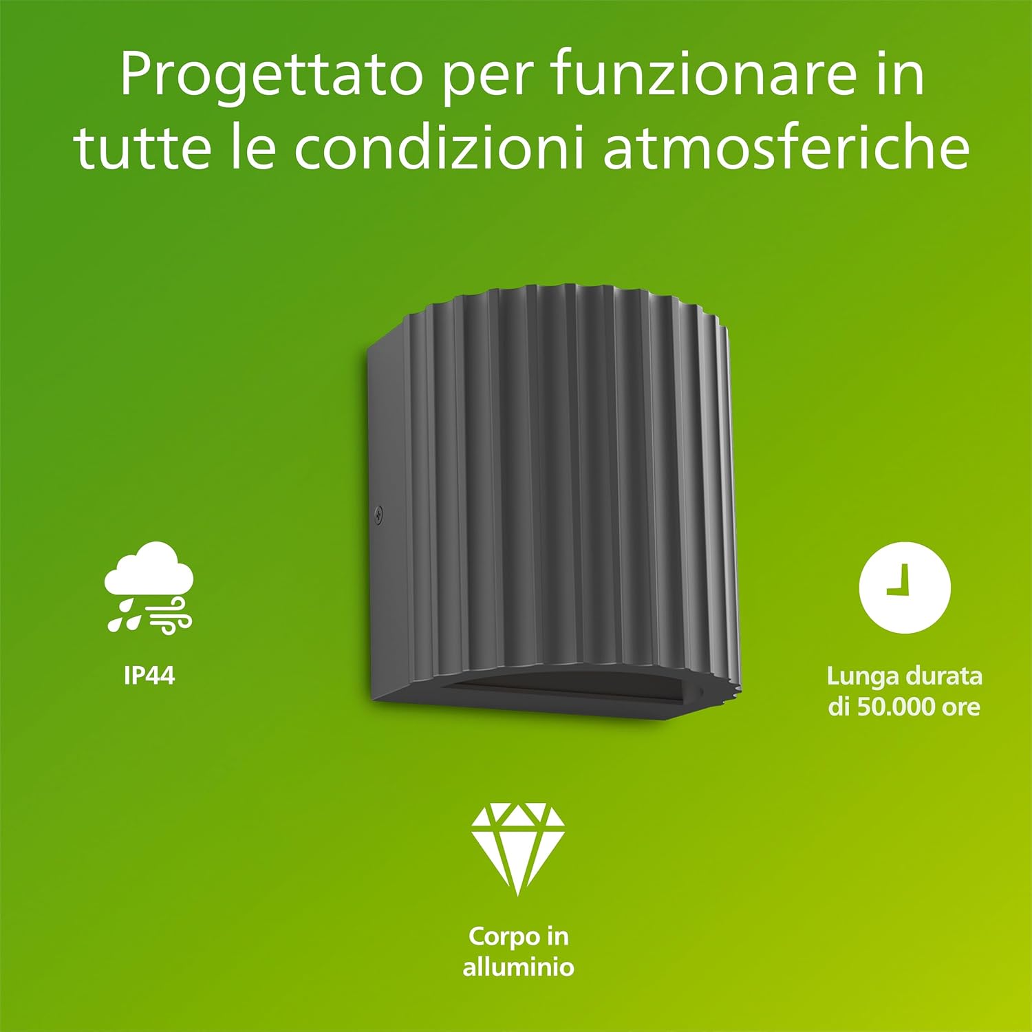 Thumbnail 1 de Applique da esterno Philips Zyra 800 lm 2700 K PowerShield grigio antracite, LED integrato IP44