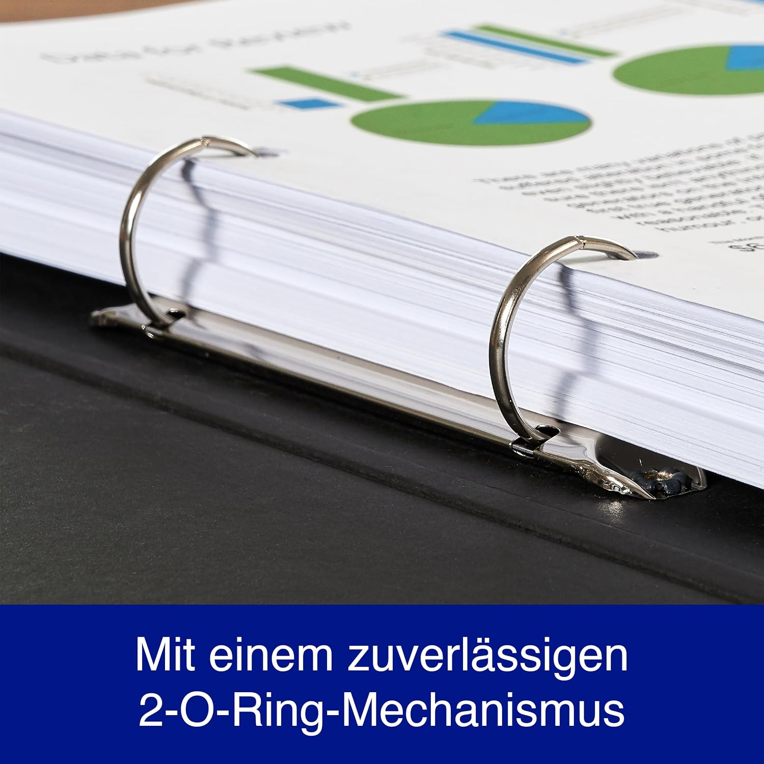 Detalle de Oxford Ringbuch A4, 4 cm Rücken, 2‑Ring, Mixfarben (Rot/Grün/Blau) – 3 Stück