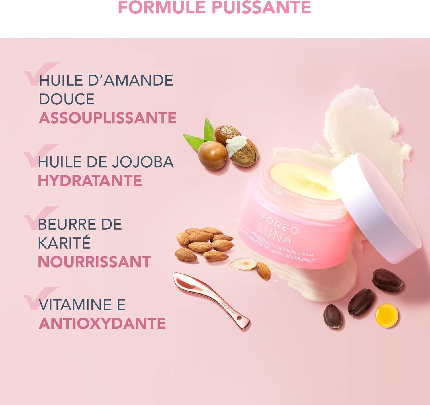 Detalle de FOREO LUNA Baume Démaquillant Ultra-nourrissant (yeux waterproof) — huile/bálsamo démaquillant visage et yeux, 15 ml