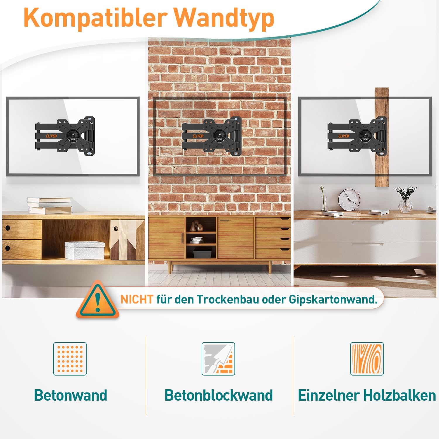 Thumbnail 6 de ELIVED EV026 Monitor Wandhalterung 14-30"