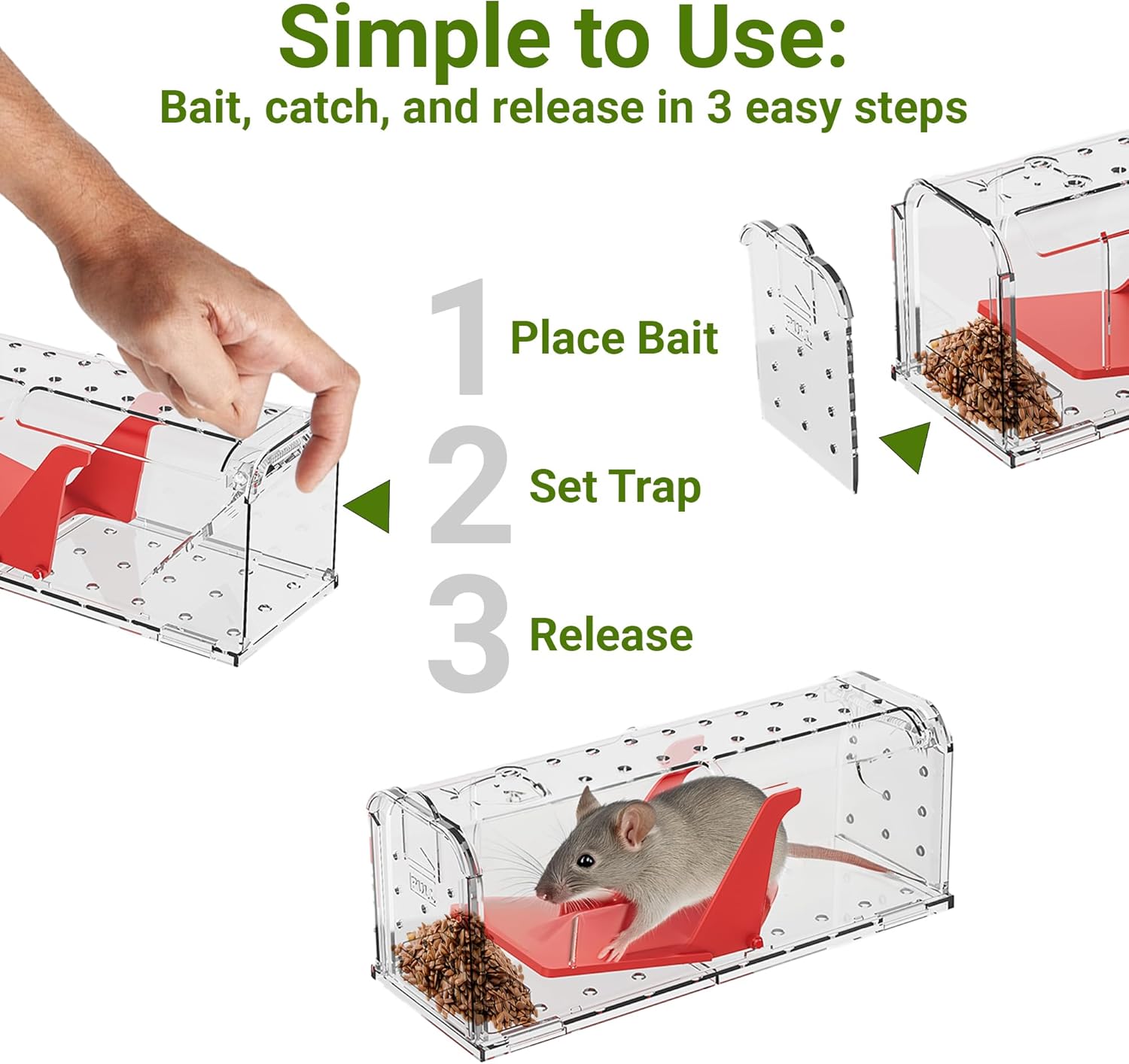 Thumbnail 3 de ROSHIELD Humane Mouse Traps 4-pack 🐭
