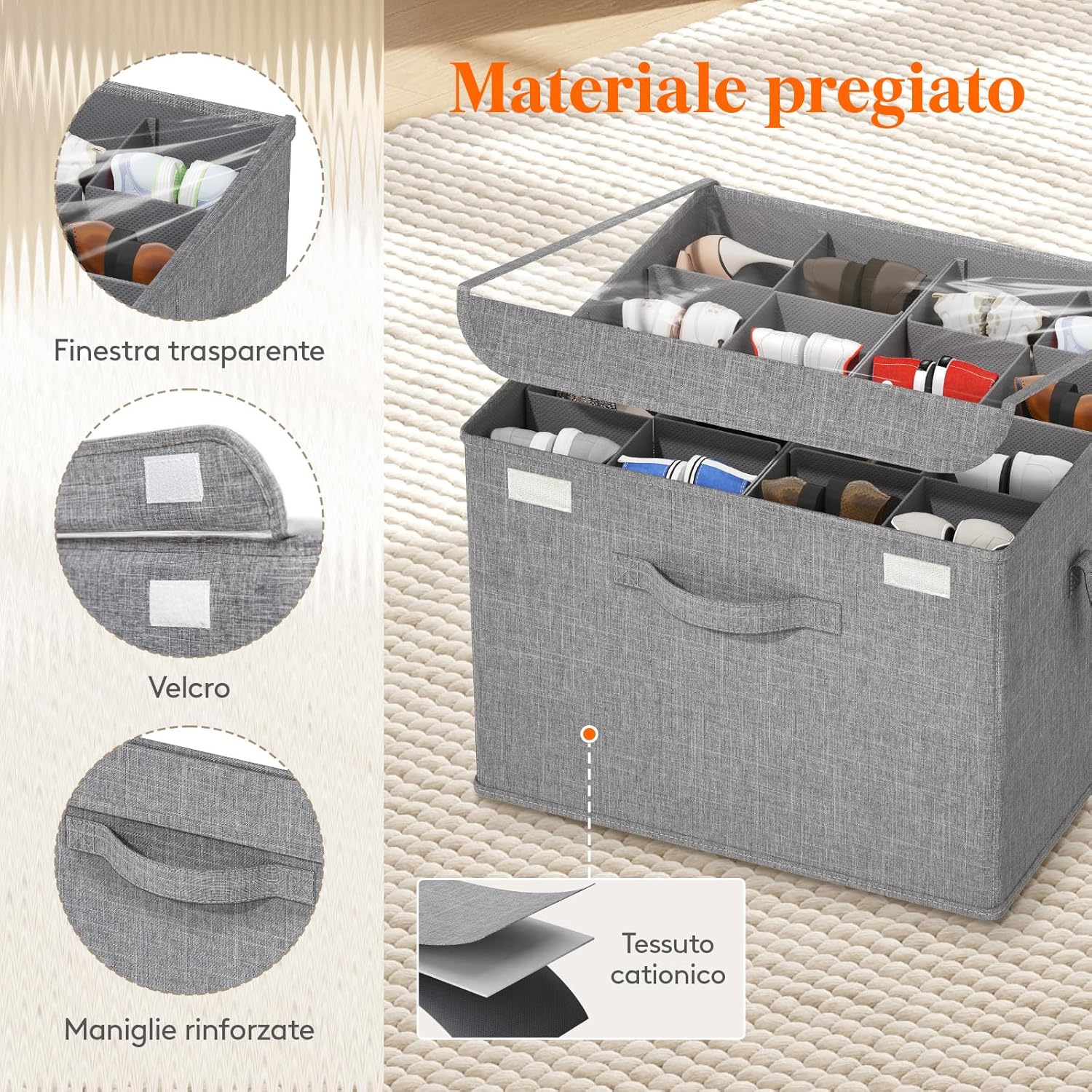 Detalle 2 de Lifewit Scatola Scarpiera 16 paia