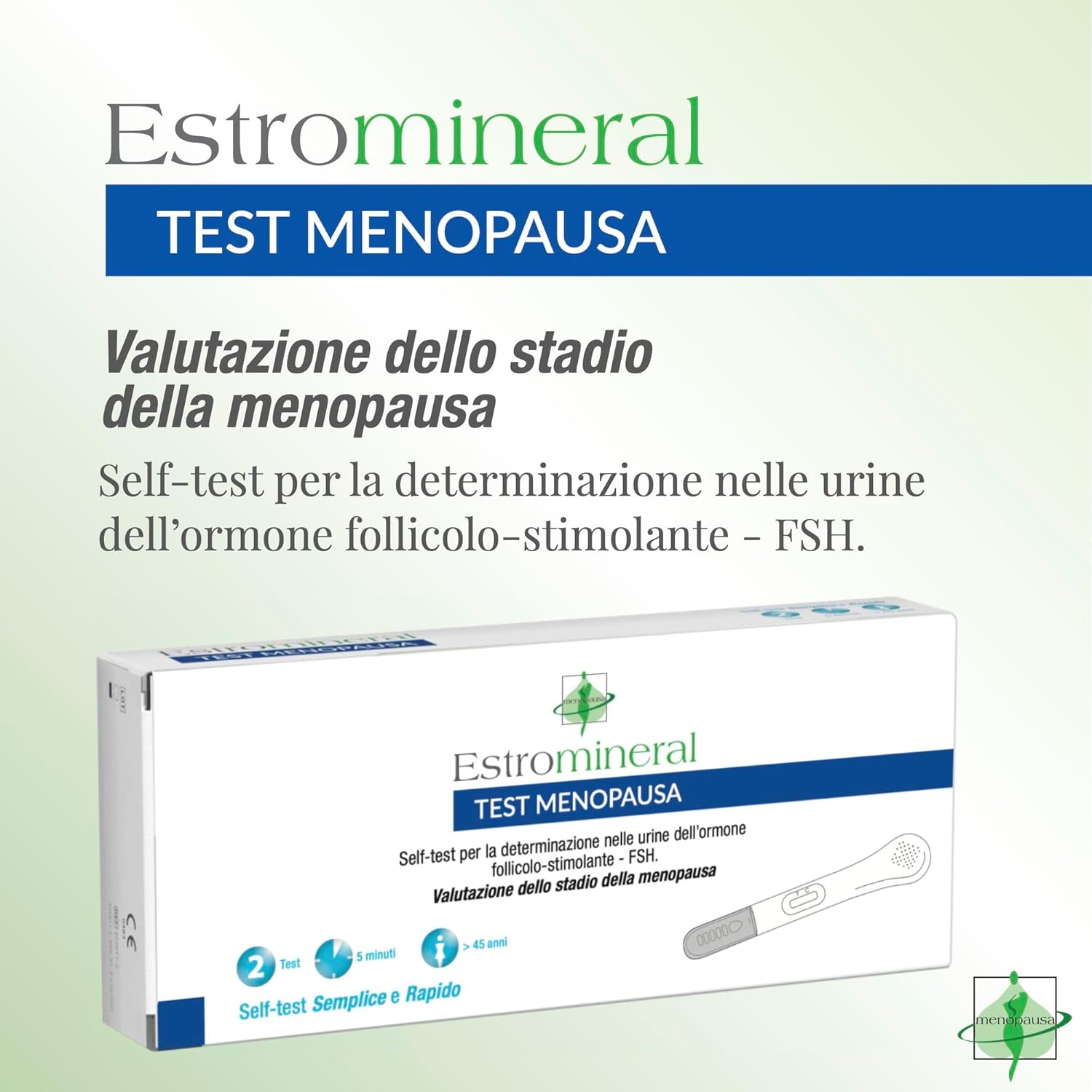 Thumbnail 1 de Estromineral 2 Test Menopausa: test autodiagnostico urinario per FSH, risultato in 5 minuti