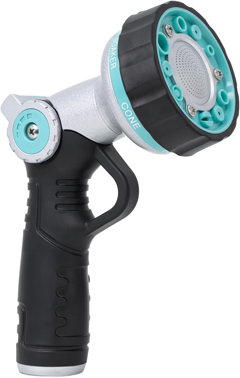 Detalle de QUOBAS HN11 Garden Hose Nozzle, 6 Spray Patterns, Thumb Control