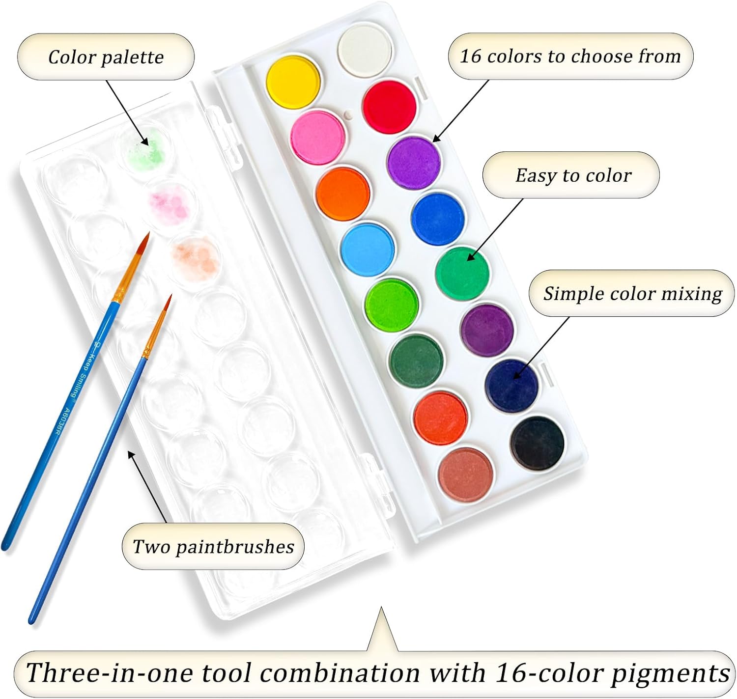 Detalle de Terself WW-003-4Y Forest Watercolor Workbook with 16 Colors and Guided Designs