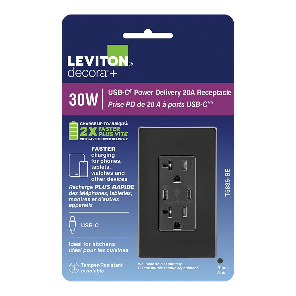 Detalle de Leviton USB outlet T5835-BE