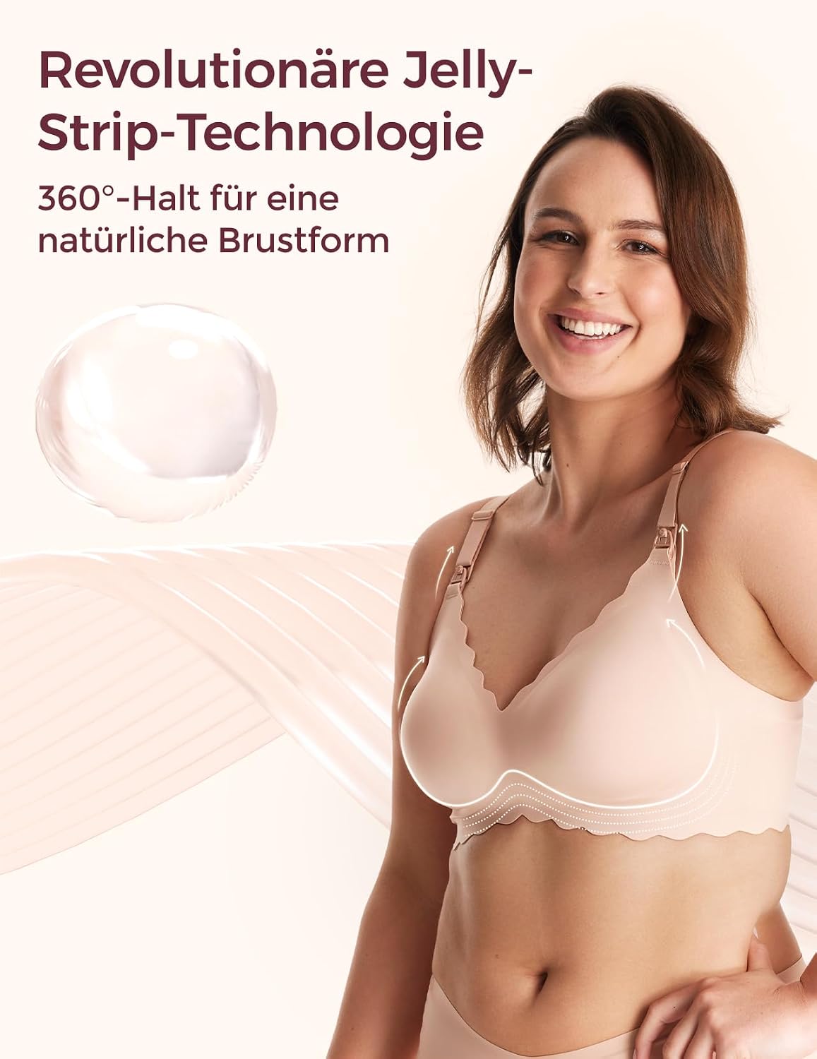 Detalle de momcozy Still-BHS: Nahtloser Still-BH ohne Bügel mit Jelly-Strip-Technologie