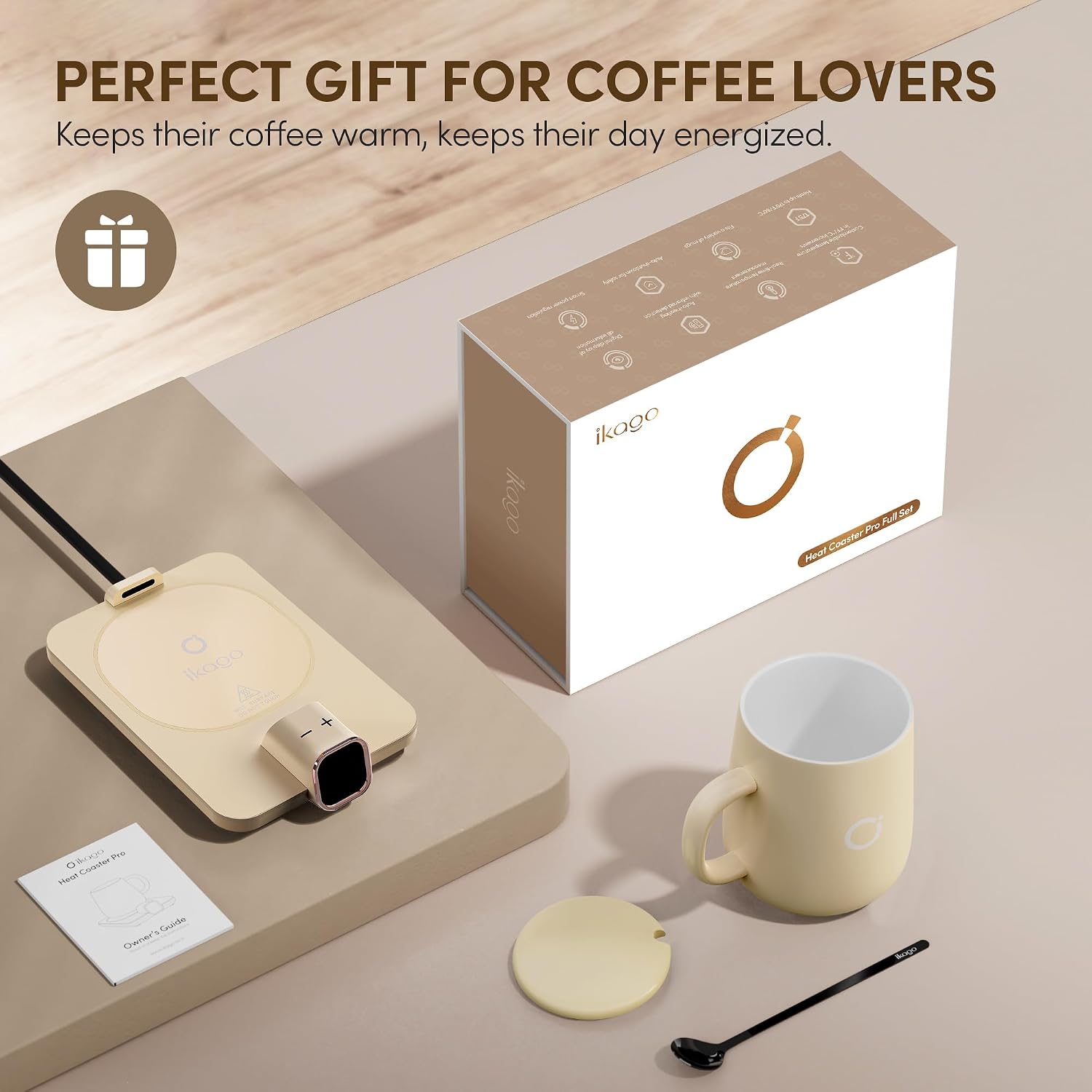 Thumbnail 6 de Coffee Mug Warmer Set with 15oz Ceramic Heated Mug ⚡