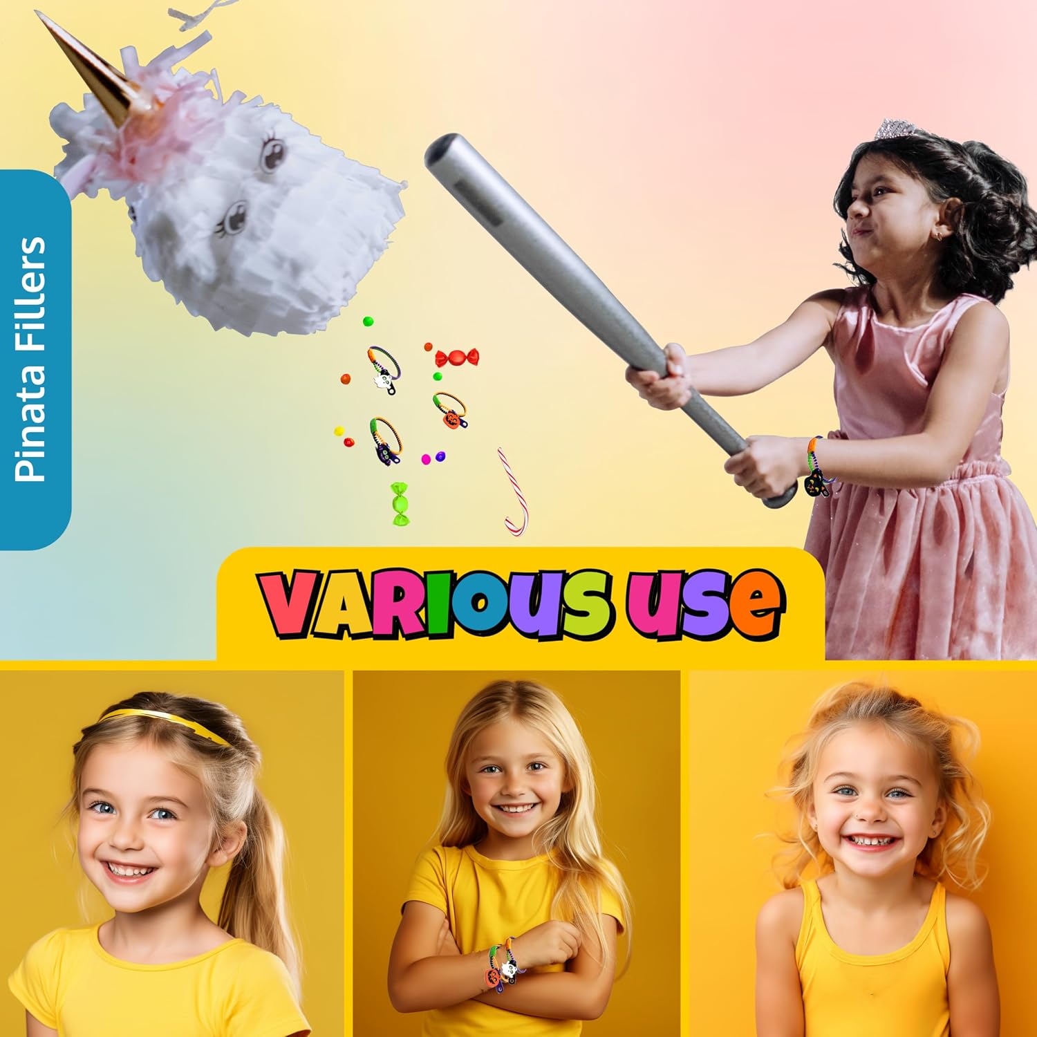Detalle de UpBrands UZB0032 Halloween Zipper Bracelets, 96-Pack Plastic Fidget Toys