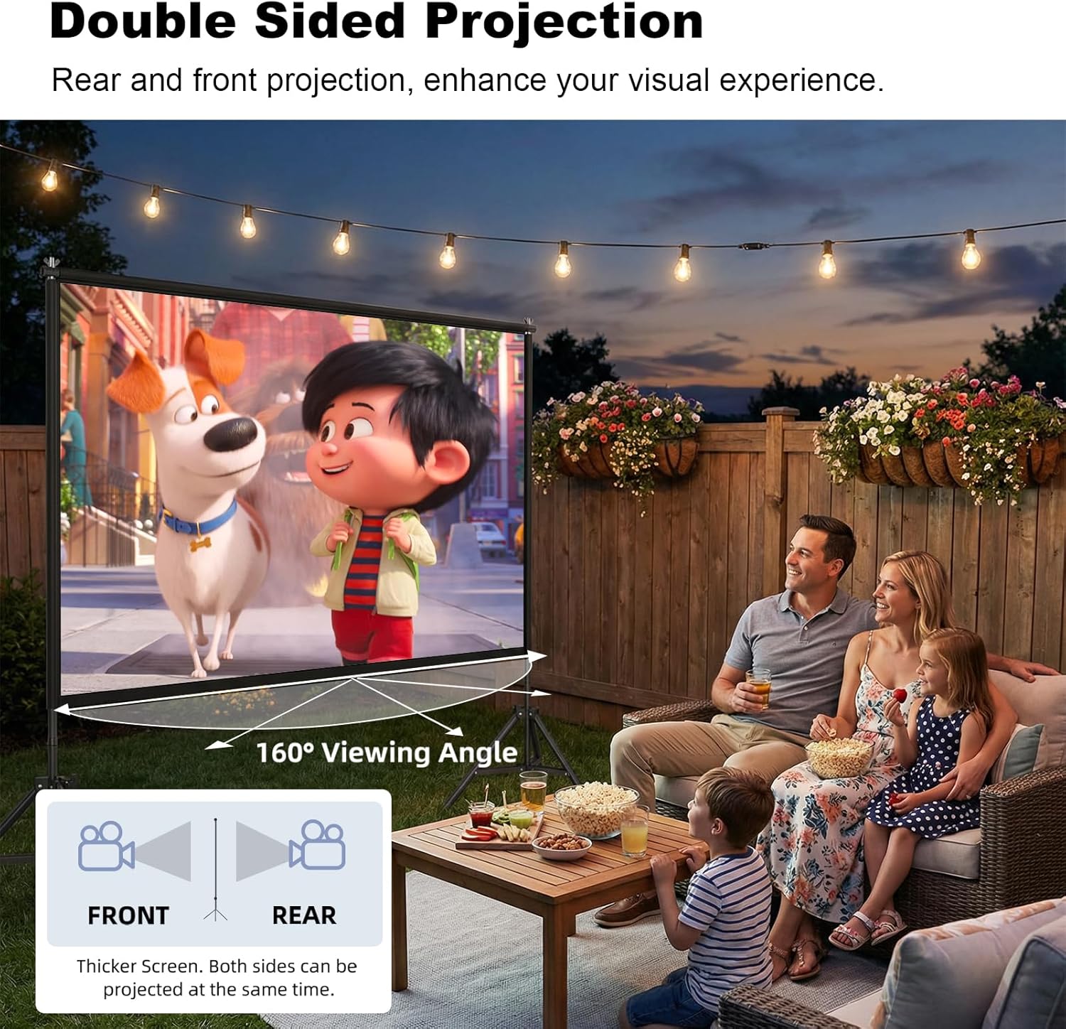 Thumbnail 4 de Wootfairy 120-inch Portable Foldable Projector Screen with Stand (16:9, 4K HD-ready)