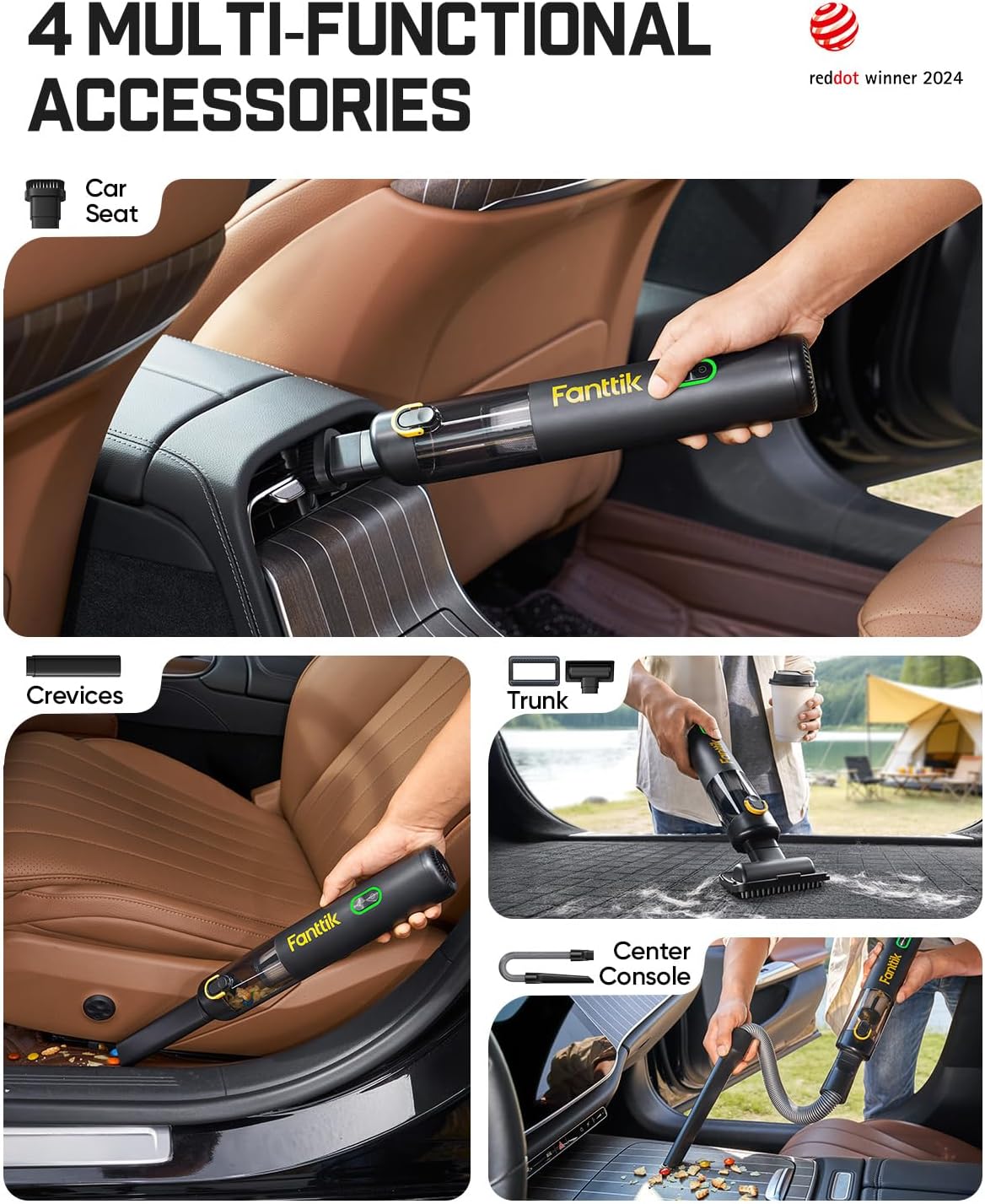 Thumbnail 1 de Fanttik V8 Mate Upgraded Cordless Car Vacuum (13000pa) — Portable Mini Handheld for Car, Desk & Keyboard