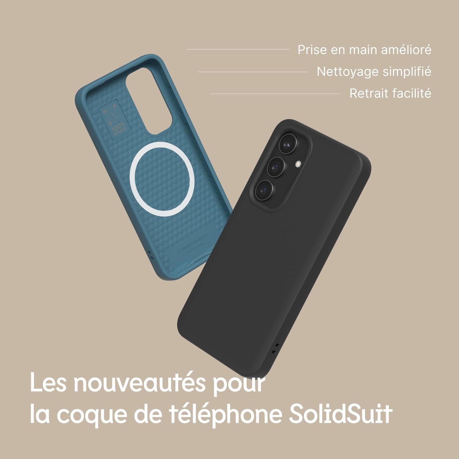 Thumbnail 4 de RhinoShield SolidSuit Coque Fine pour Galaxy S24+ — MagSafe, Noir