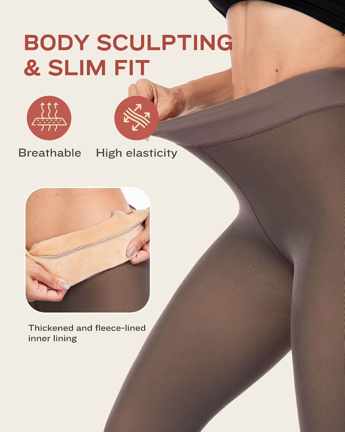 Detalle 2 de LZYVOO Fleece-Lined Winter Tights Polyester Blend