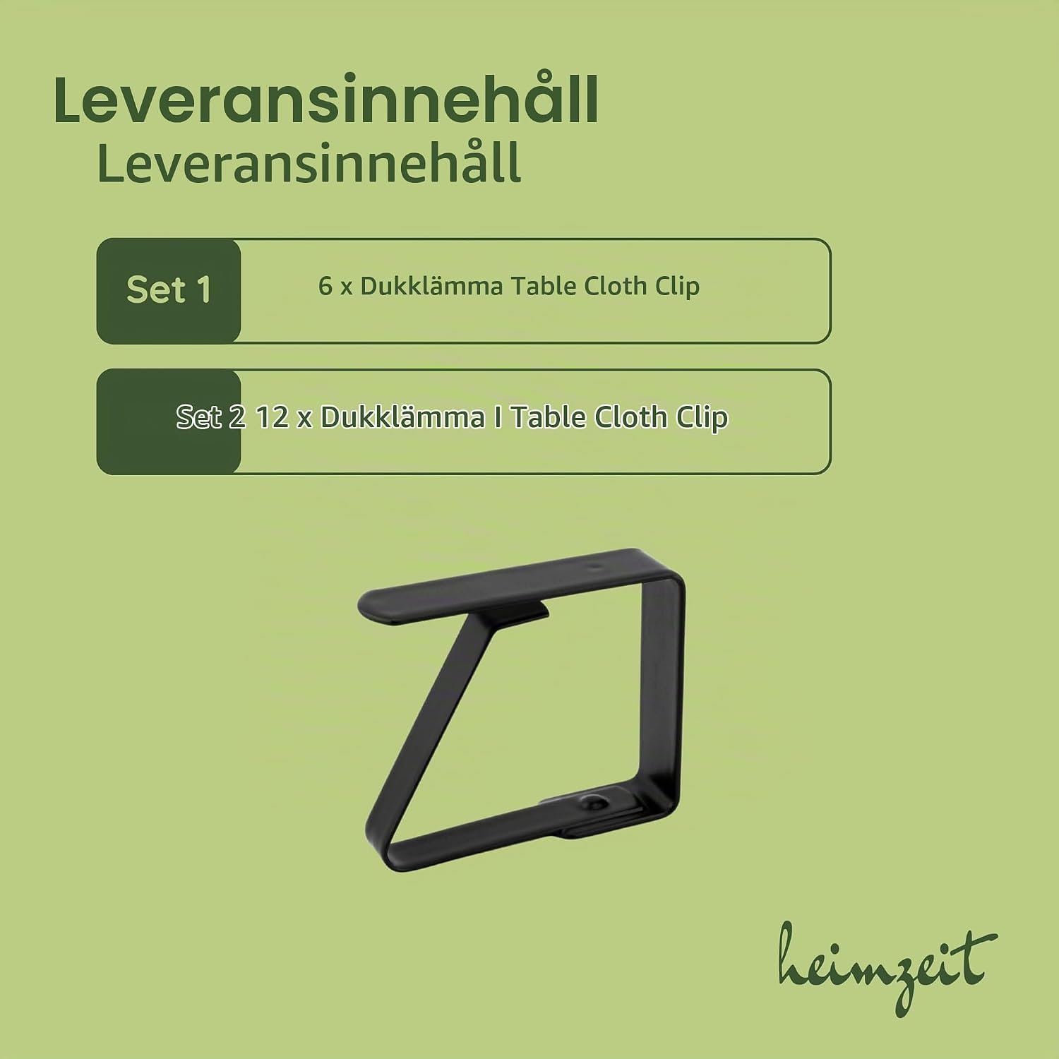 Thumbnail 4 de heimzeit bordsduksklämmor, 6-pack i svart rostfritt stål för bord 3–5 cm