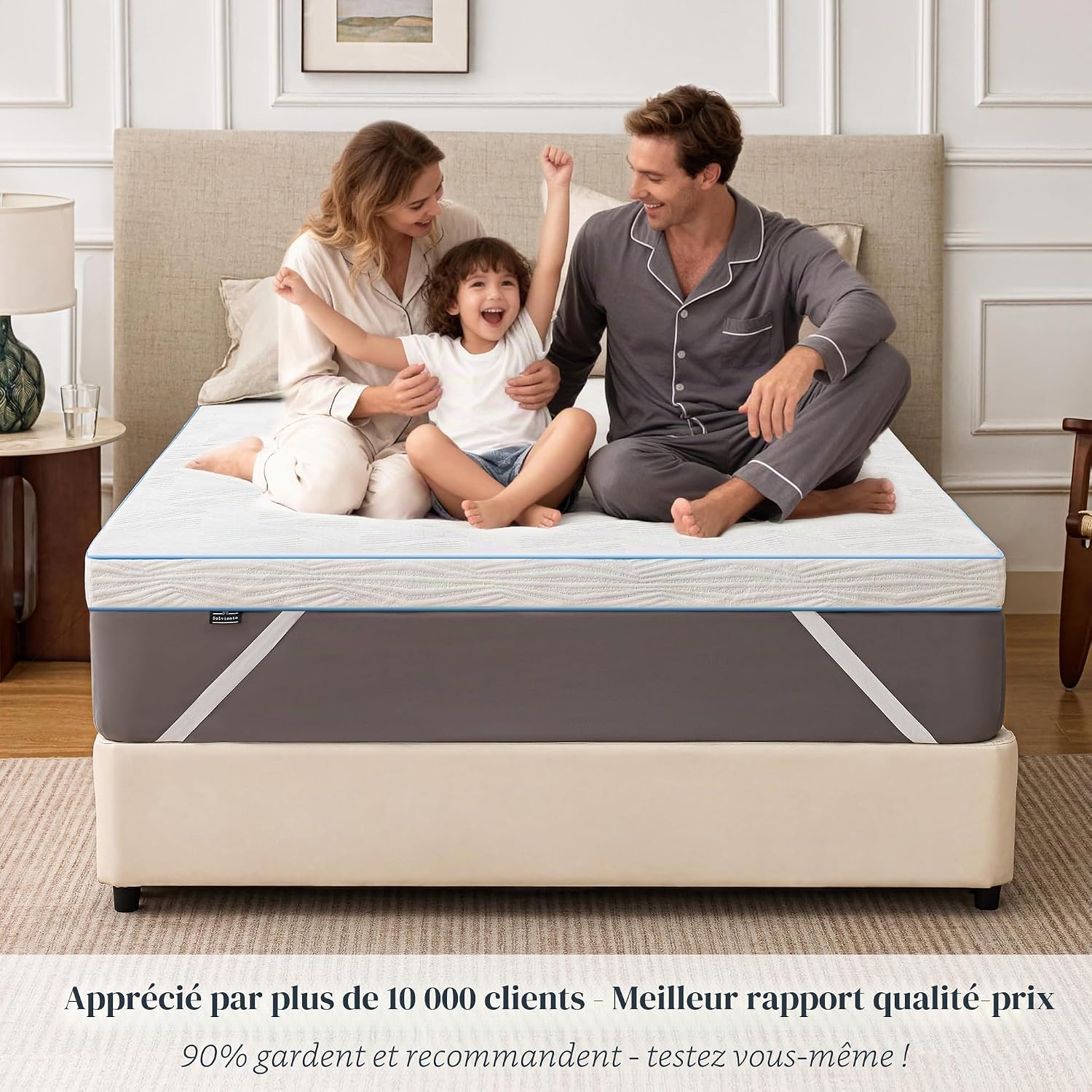 Thumbnail 6 de Solviente Surmatelas 90x200 cm – Mousse à mémoire + mousse froide, certifié Oeko-TEX®