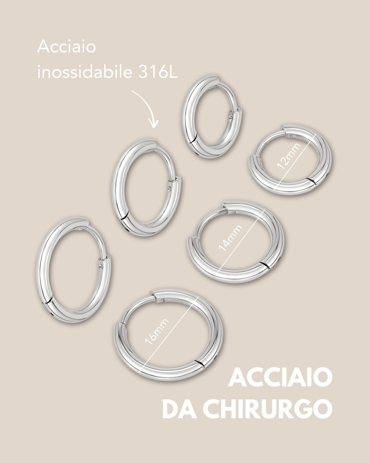 Thumbnail 4 de GD GOOD.designs Orecchini cerchio acciaio 12–16mm