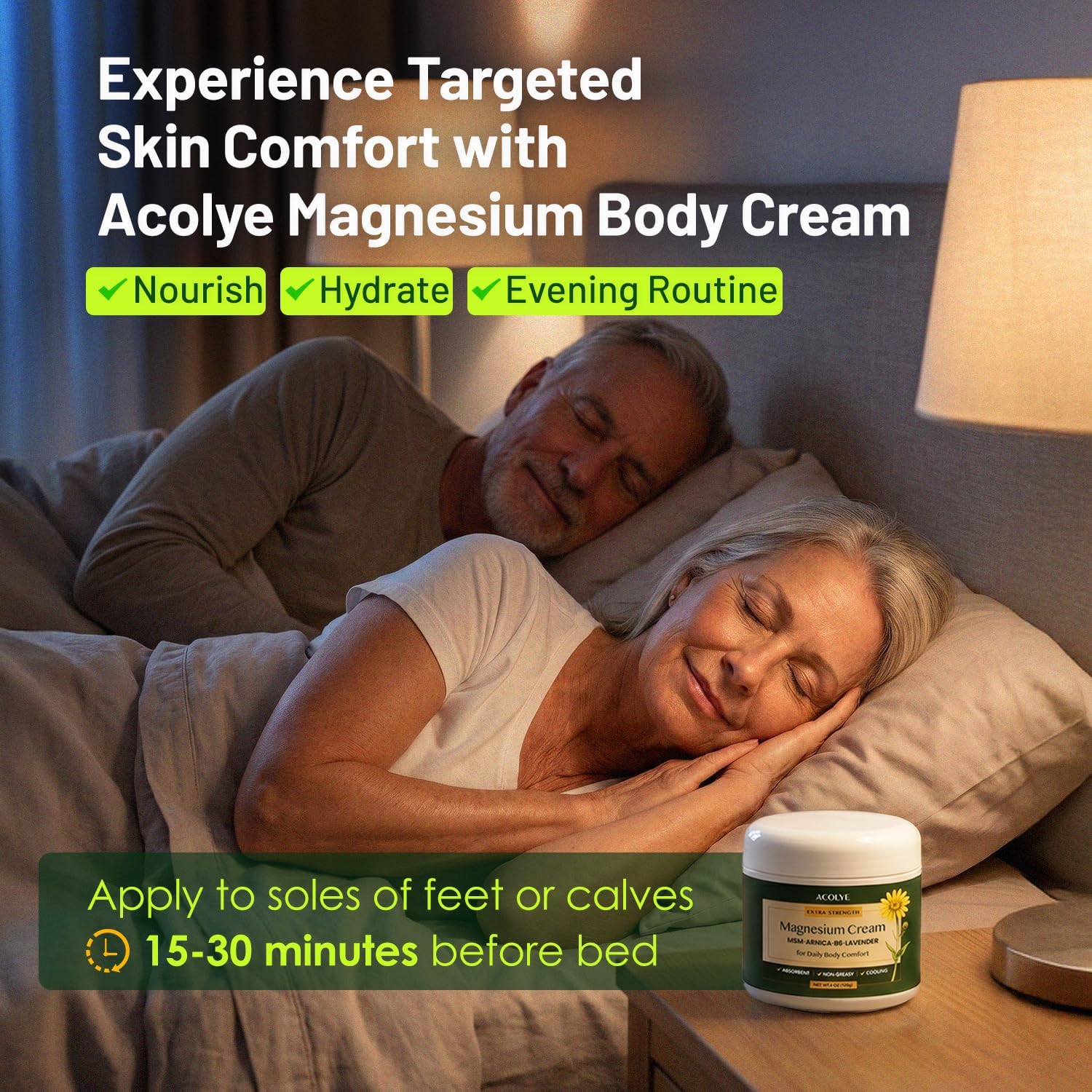 Detalle de Acolye Total Relief Magnesium Cream with Arnica, 8% Magnesium Chloride, MSM & B6