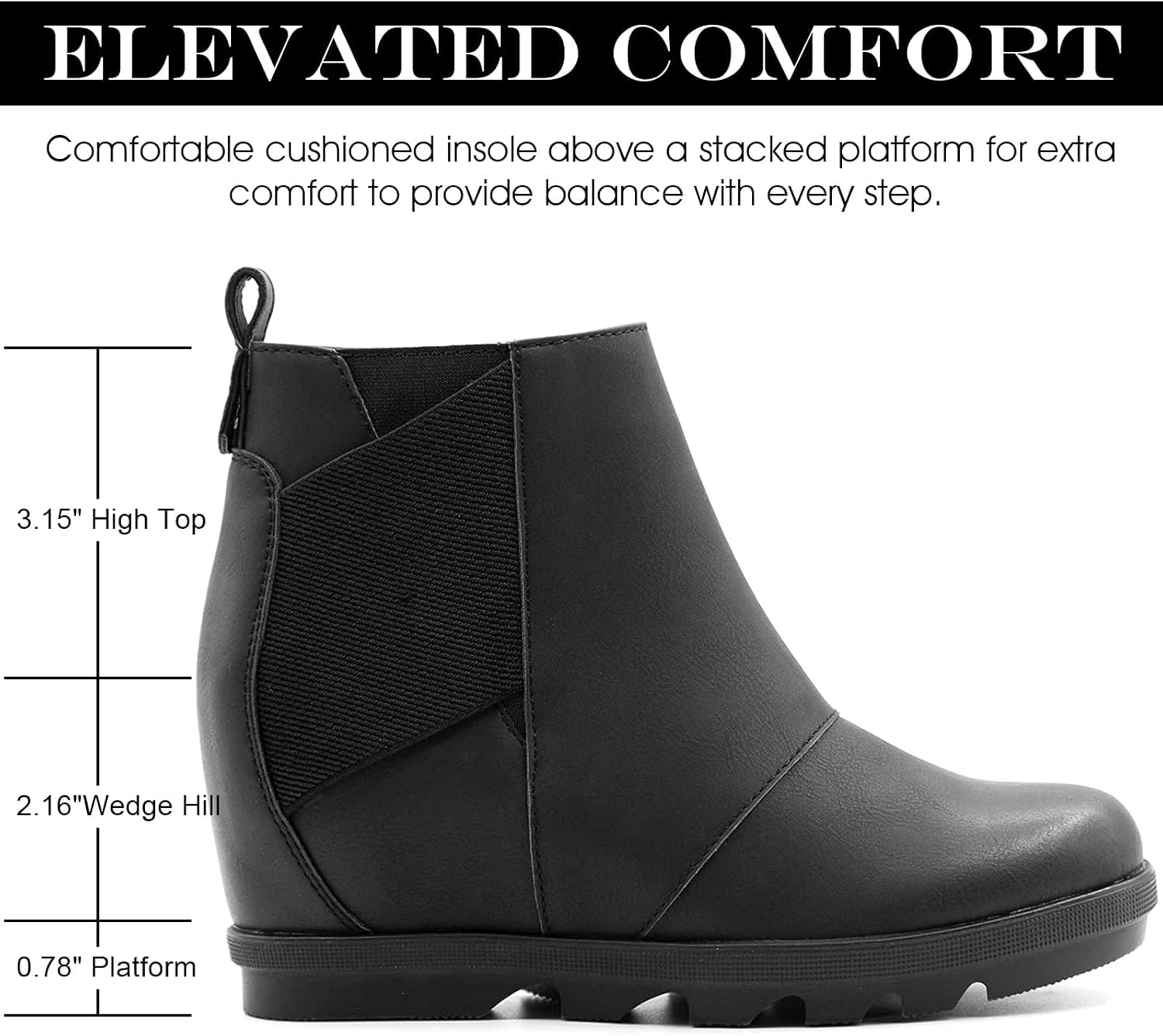 Thumbnail 2 de Athlefit Women's Wedge Ankle Booties, 2.55-Inch Heel