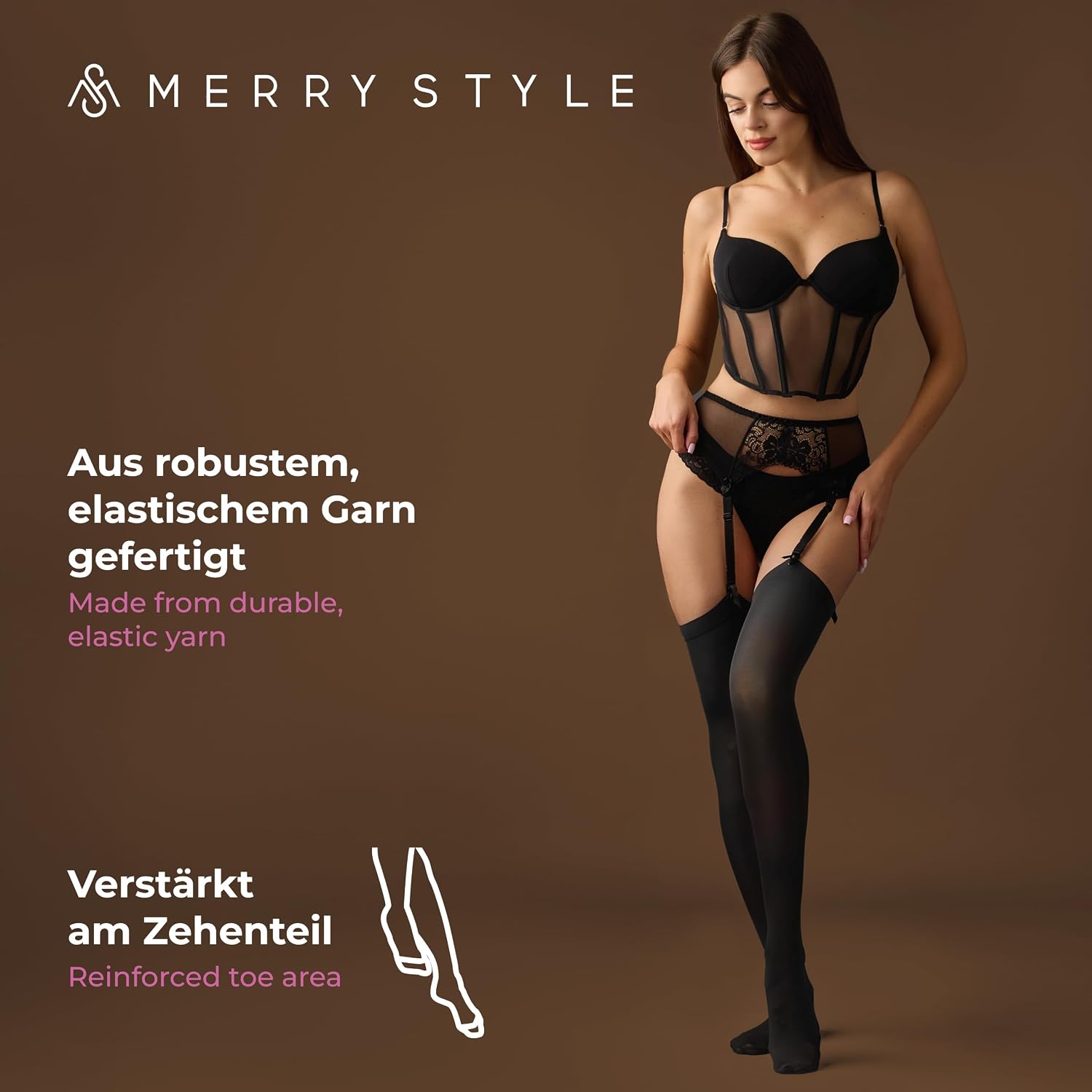 Detalle de Merry Style MS 799 – damskie pończochy z mikrofibry, 40 DEN
