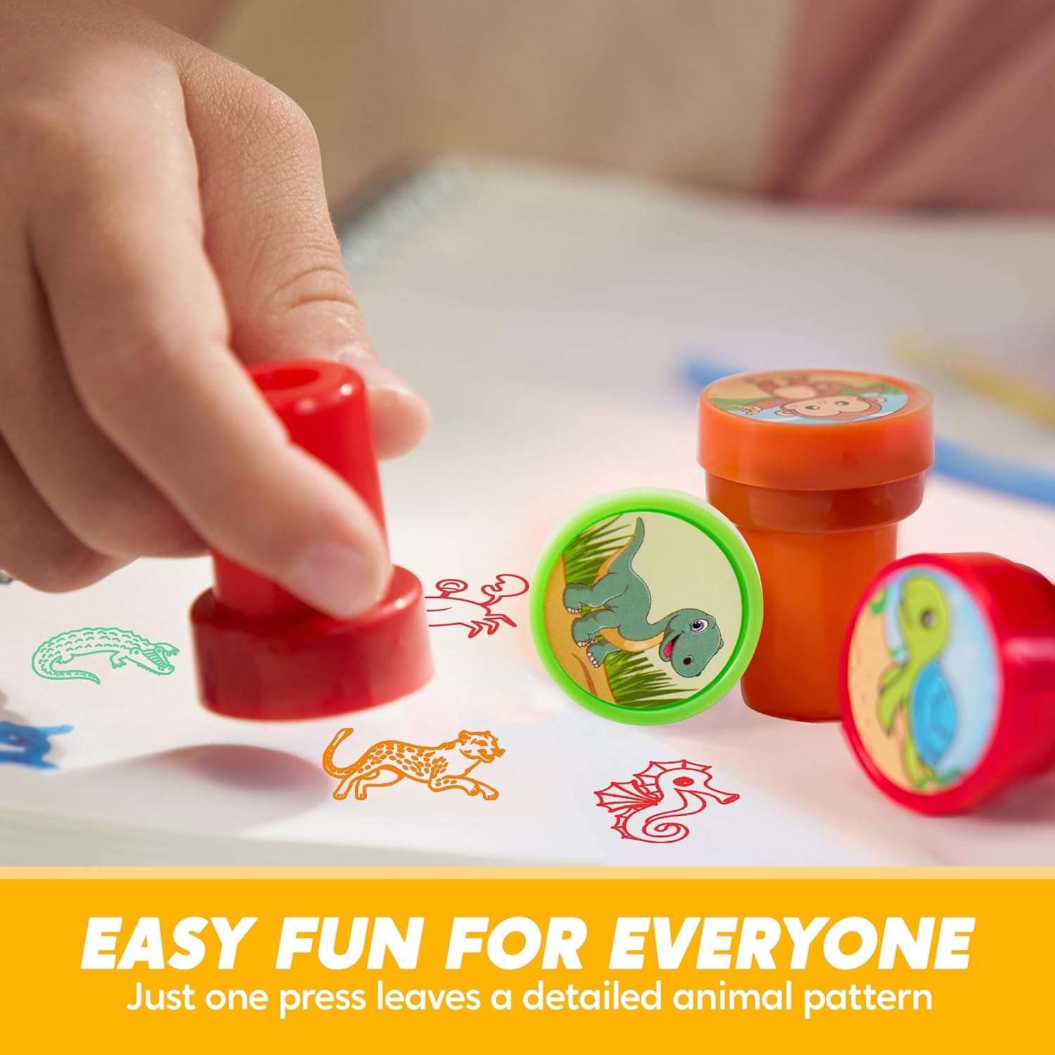 Thumbnail 3 de SYNCFUN 30er Tierstempel für Kinder – selbstfärbende Kinderstempel mit 30 Motiven in 5 Farben