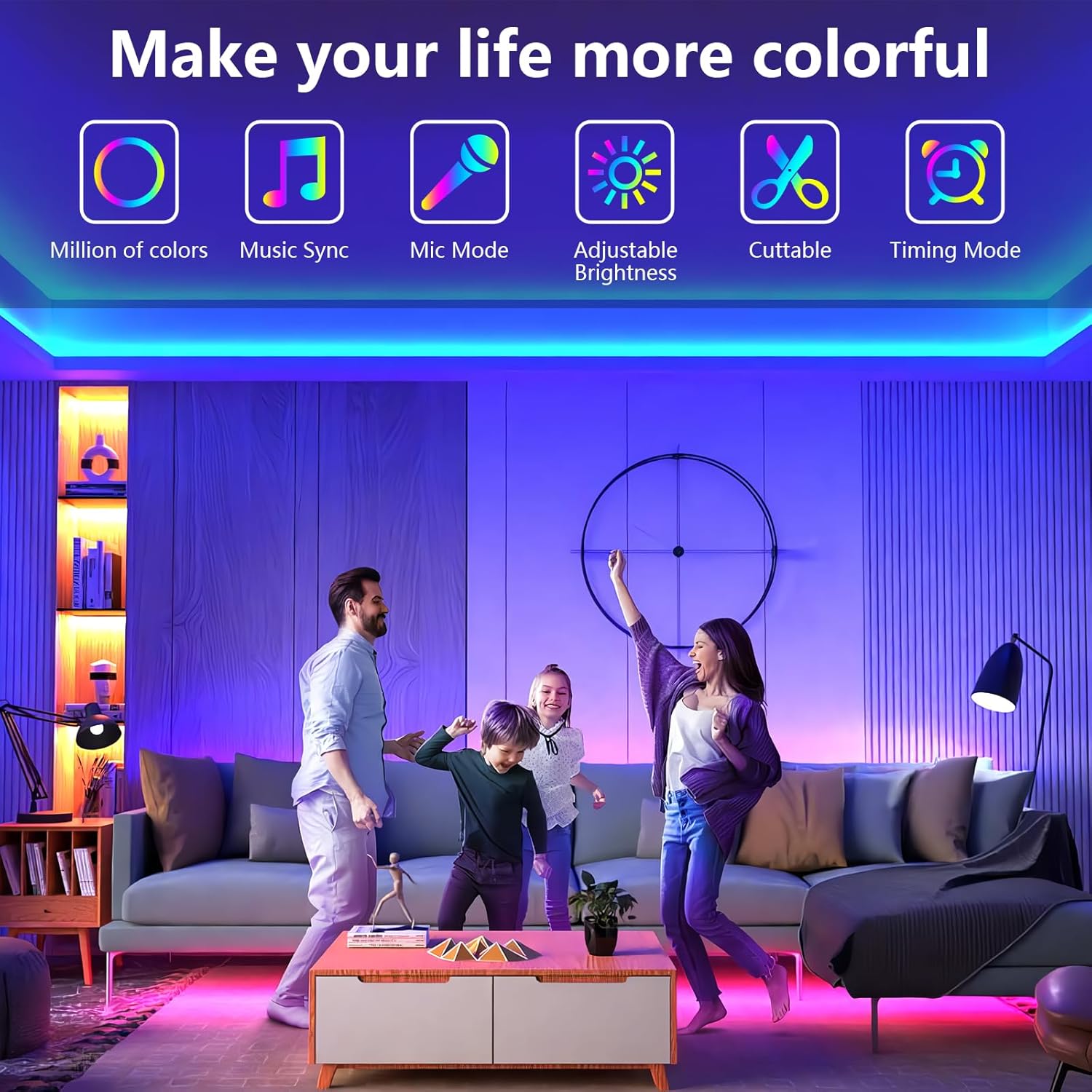 Thumbnail 1 de SINWE 30M LED Strip Lights with Music Sync, 44-Key Remote and App Control