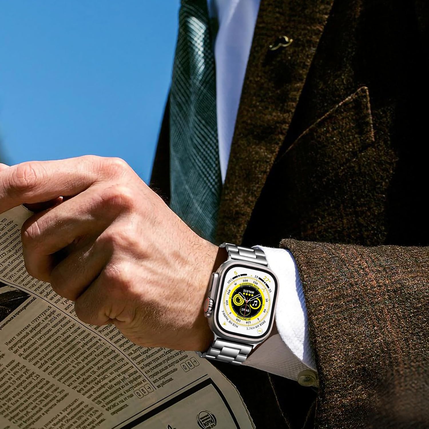 Thumbnail 3 de Netolo Stainless Steel Band for Apple Watch Ultra 49mm (24mm), Compatible with Ultra 2/iWatch Ultra