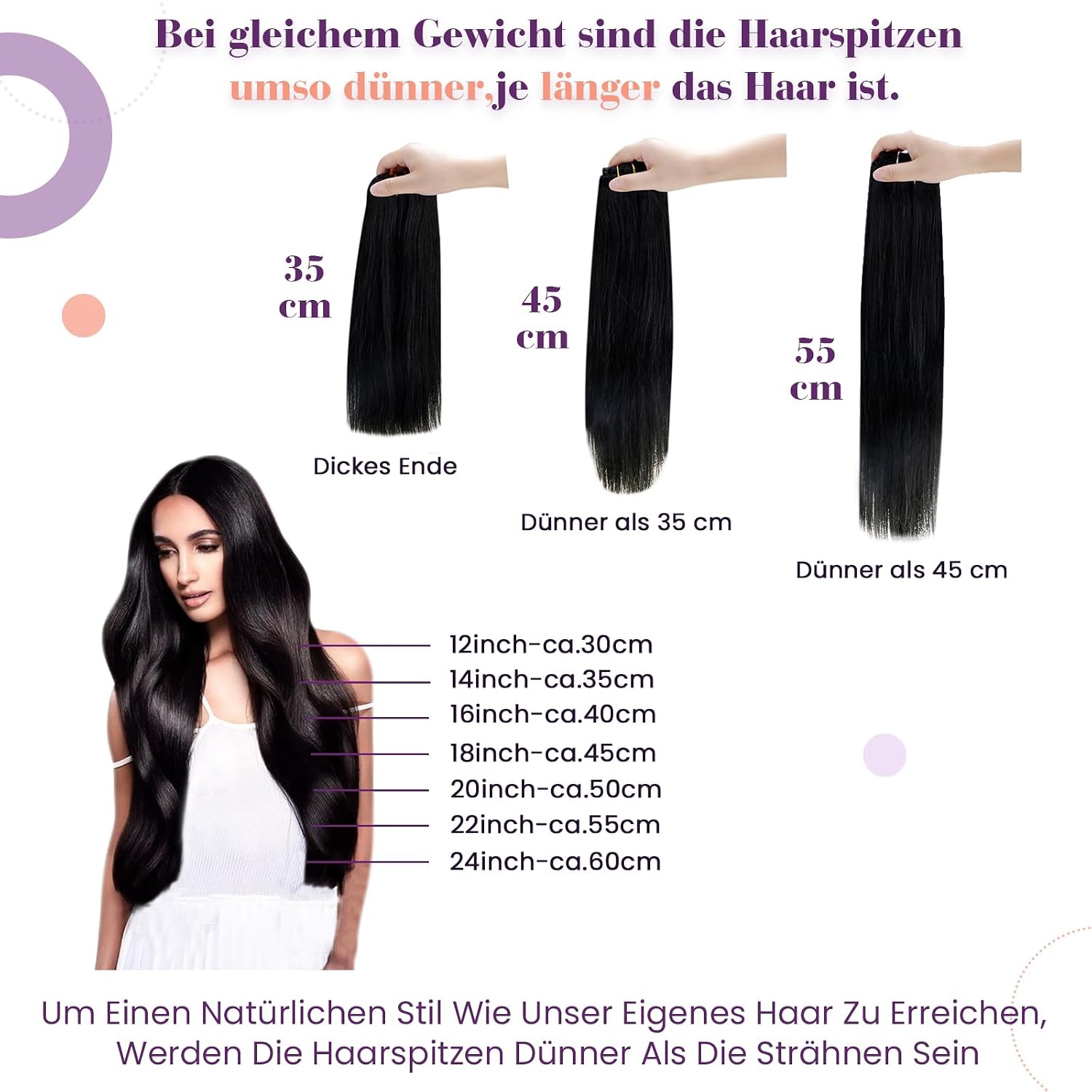 Detalle de LaaVoo Clip-in Extensions Balayage Ombre Braun zu Aschblond – Echthaar, Glatt, 35 cm, 80 g, 5 Stück