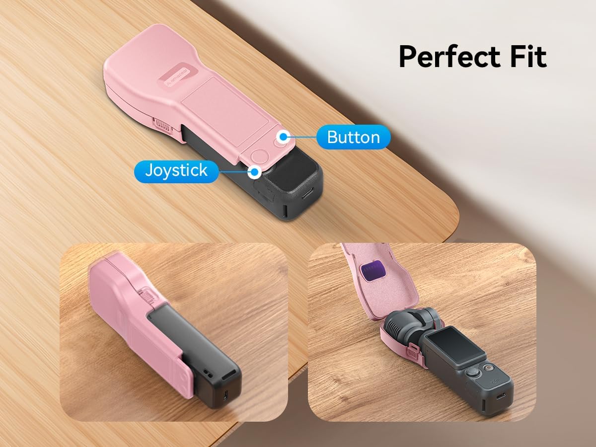 Detalle 2 de AMAZEAR Pocket 4/3 Hülle – Gimbal- und Display-Schutz für DJI Osmo Pocket 4/3 (Hellrosa)