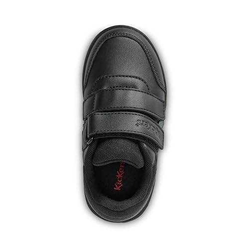 Detalle de Kickers Kids Unisex Mervan School Shoes, Easy Fasten Strap, Black, 12.5 UK