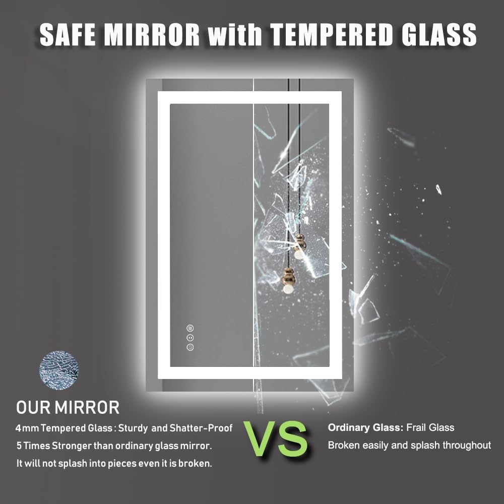 Thumbnail 6 de Amorho 24" x 32" LED Bathroom Mirror — Dimmable Vanity