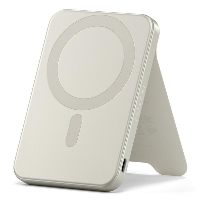 Detalle de Batería externa Satechi ST-B5Q2SW 5000 mAh MagSafe Arena: energía móvil con estilo