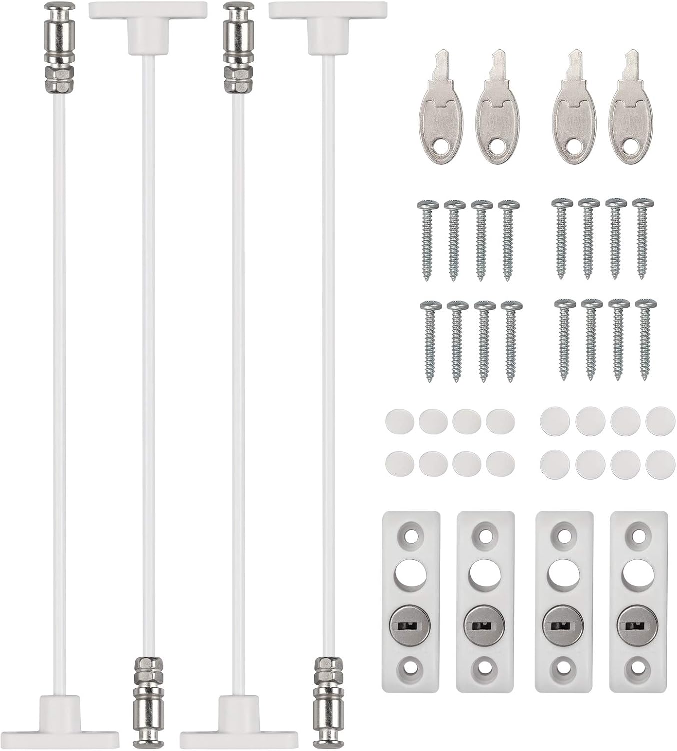 Thumbnail 5 de Neoteck Window Restrictor Lock Cable (4 Pack) – Lockable child safety window and door restrictor in white