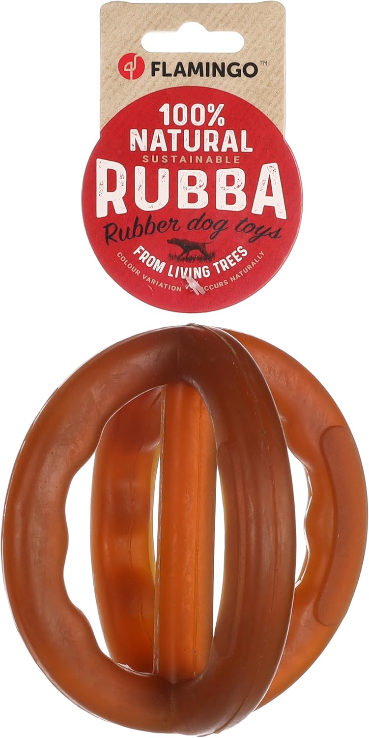 Thumbnail 1 de Flamingo Cross Ball braun Hundespielzeug 14×11 cm