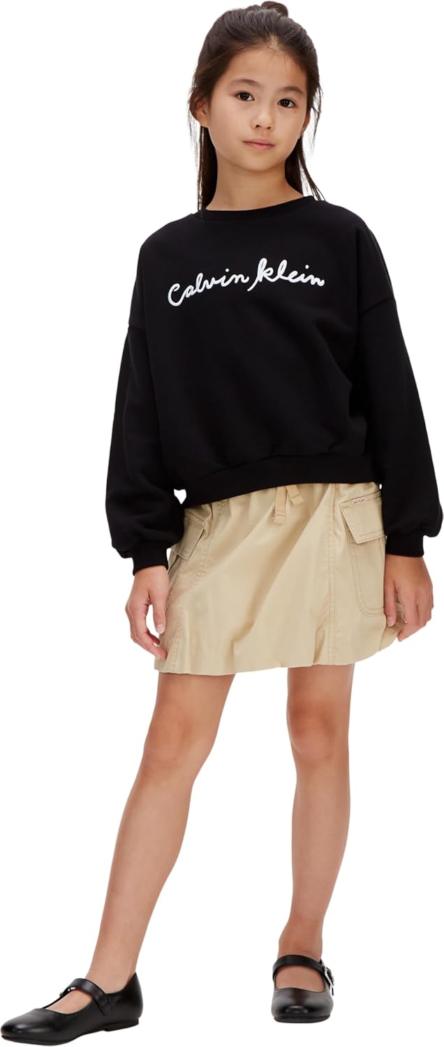 Detalle de Calvin Klein CK Crewneck Sweatshirt Lvcksjb25g: felpa per ragazzi versatile e confortevole