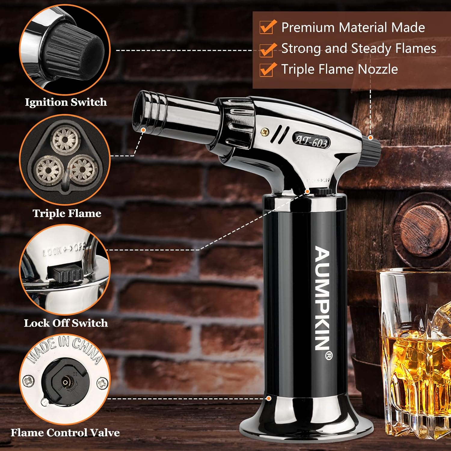 Thumbnail 3 de Cocktail Smoker Kit with Torch 6 Flavors 🍸