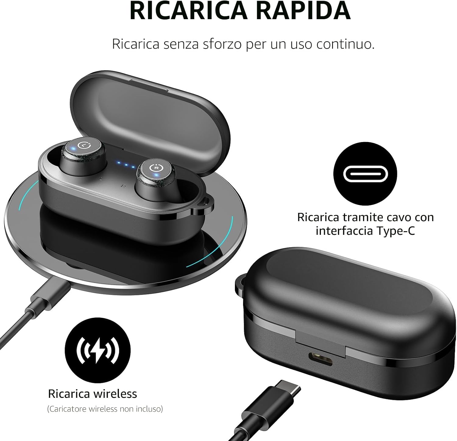 Thumbnail 6 de TOZO T10: Auricolari Bluetooth 5.3 con Controlli Touch, EQ OrigX 2.0 e IPX8