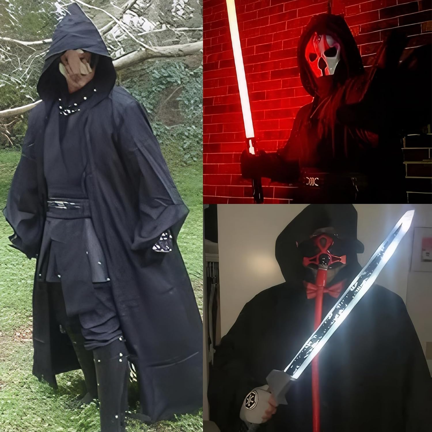 Detalle de Cosplaysky Men's Hooded Cosplay Cloak Robe for Halloween