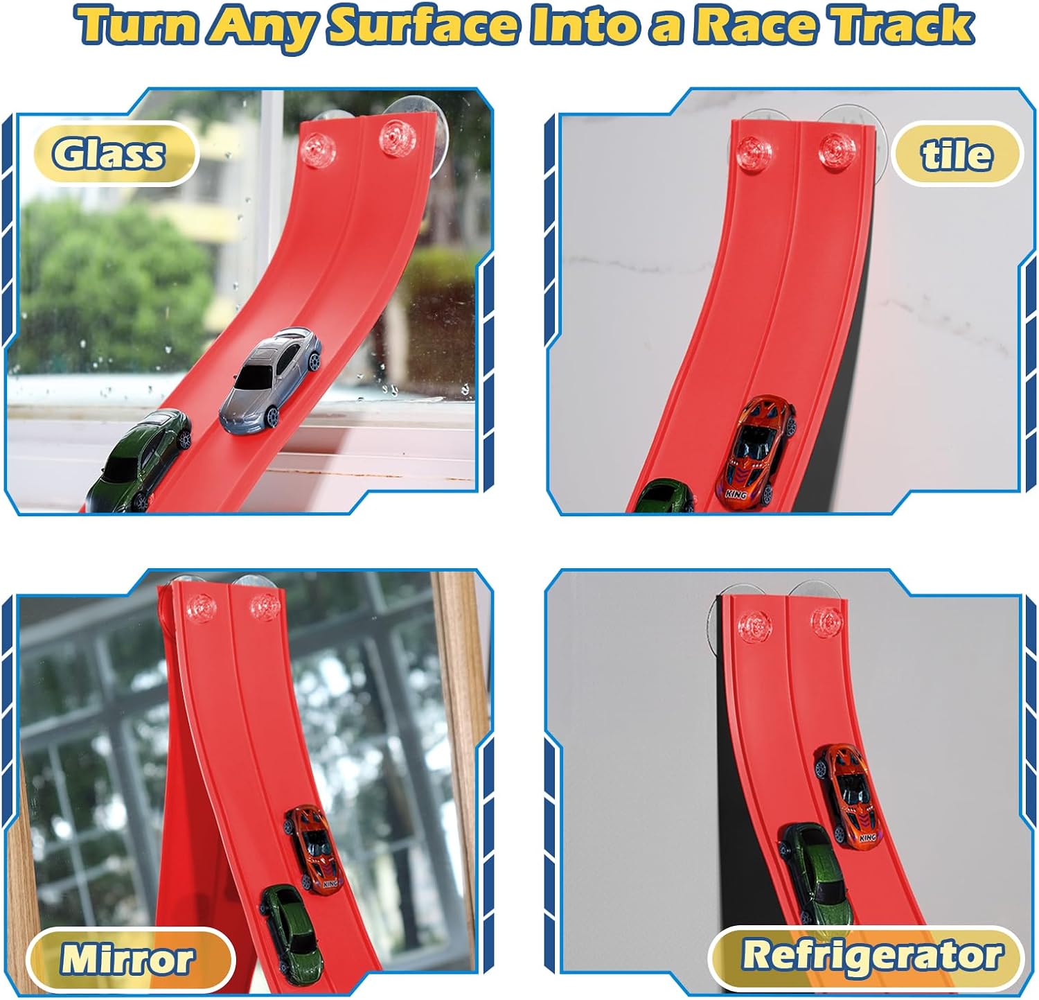 Detalle de Upgrade Flexible Race Track for Kids 3+ — 15ft Roll-Up Track Compatible with 1/64 Diecast Cars