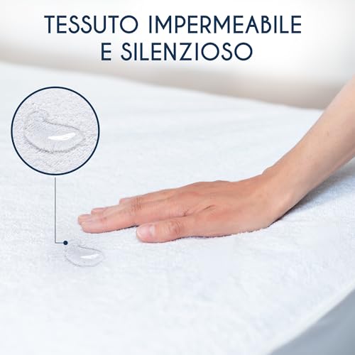 Detalle de Dreamzie Coprimaterasso Matrimoniale Impermeabile 160x200 cm - Cotone, Silenzioso e Traspirante