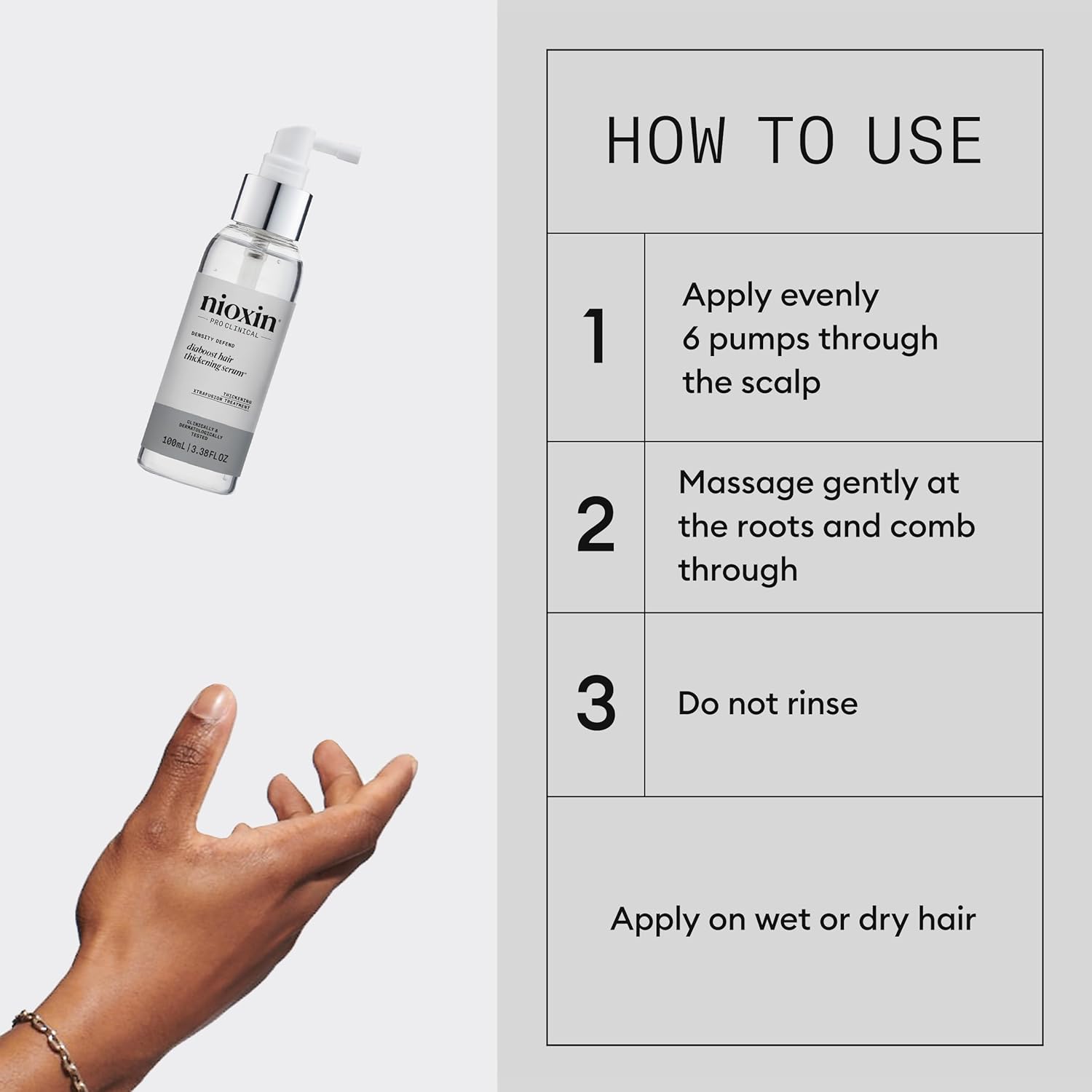 Detalle de Nioxin Hair Booster Serums leave-in hair treatment for progressed thinning