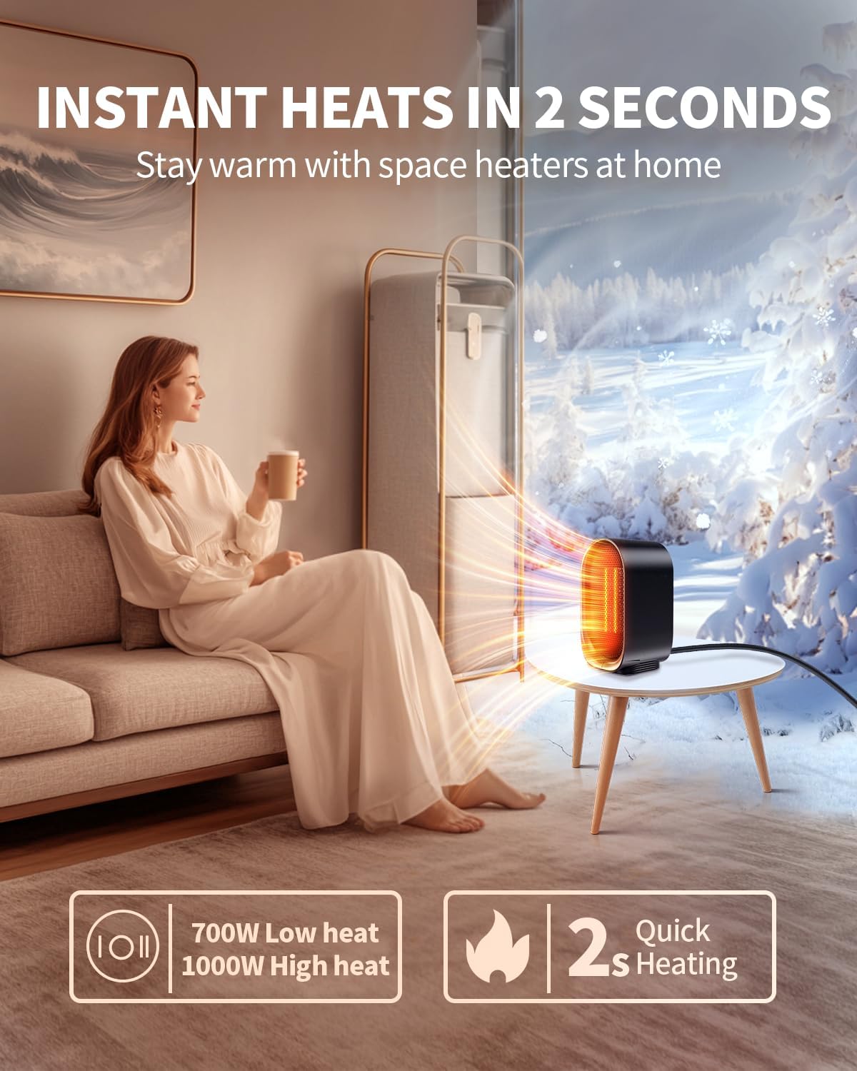 Detalle de Space Heater 200 sq ft Portable 🏠