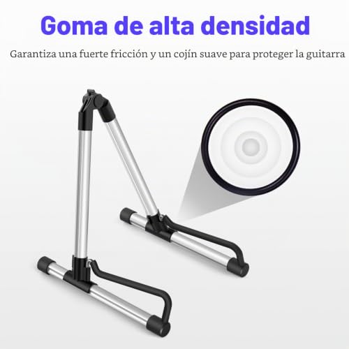 Detalle de Donner DS-1: Soporte de suelo plegable para guitarra, bajo, uke y más
