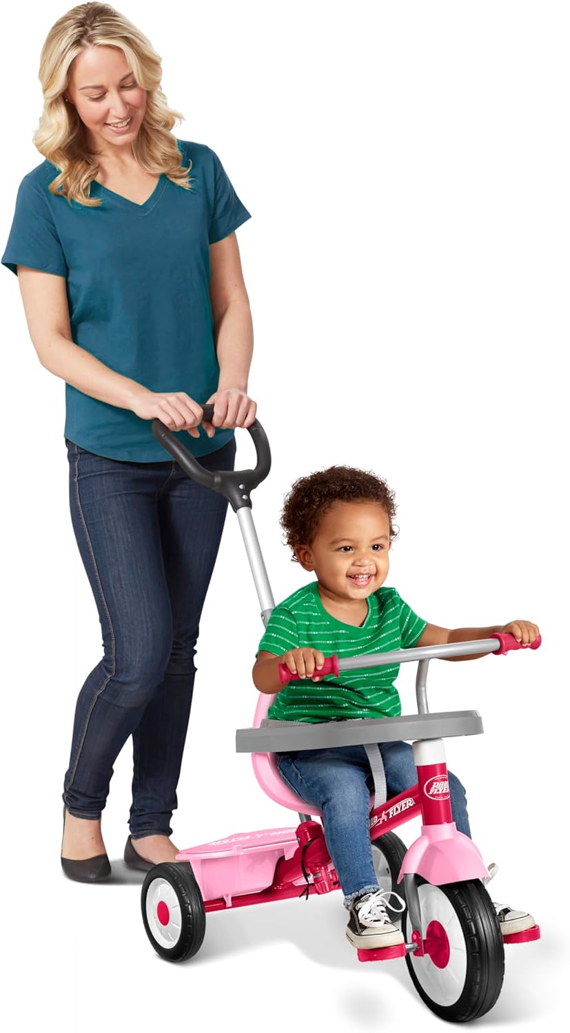 Thumbnail 3 de Radio Flyer 3-en-1 Tricycle Rose pour enfants de 1,5 à 5 ans ⚙