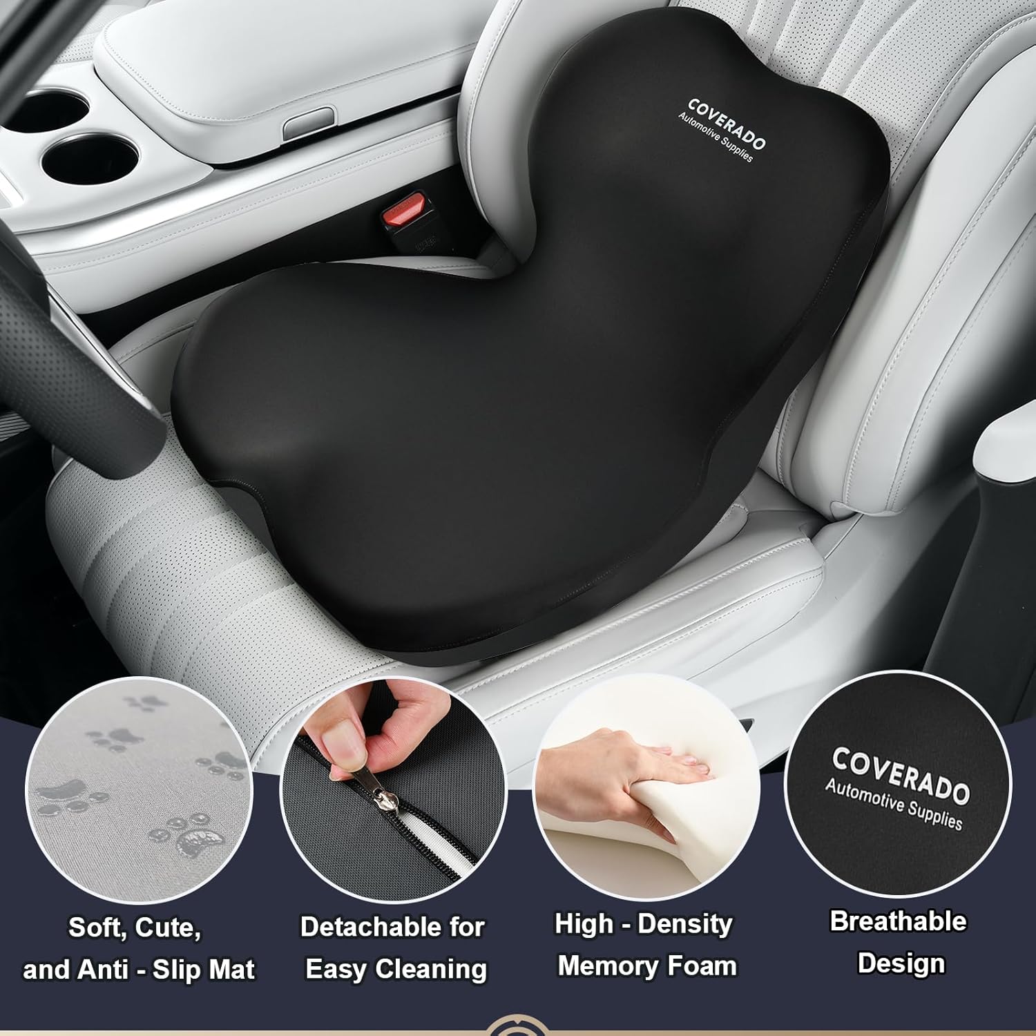 Thumbnail 5 de Coverado Car Seat Cushion and Lumbar Support Pillow One Piece