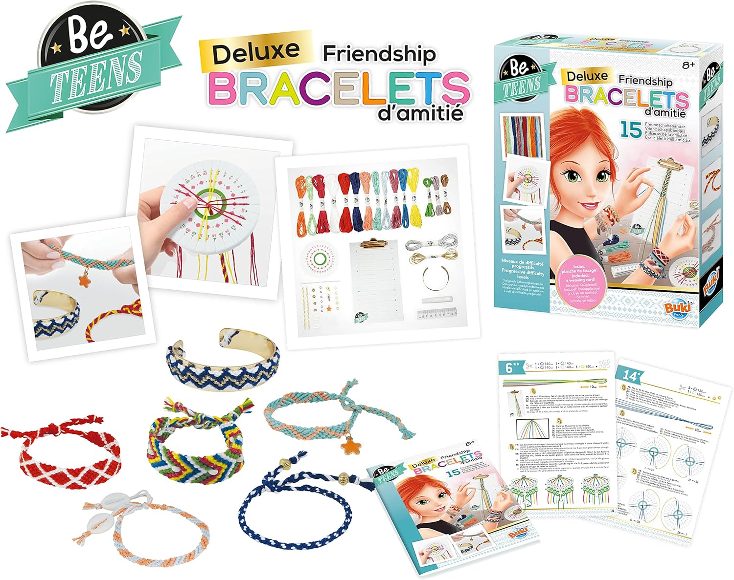 Thumbnail 3 de Buki BE402 Bracelets d'amitié deluxe – kit complet pour créer 15 bracelets
