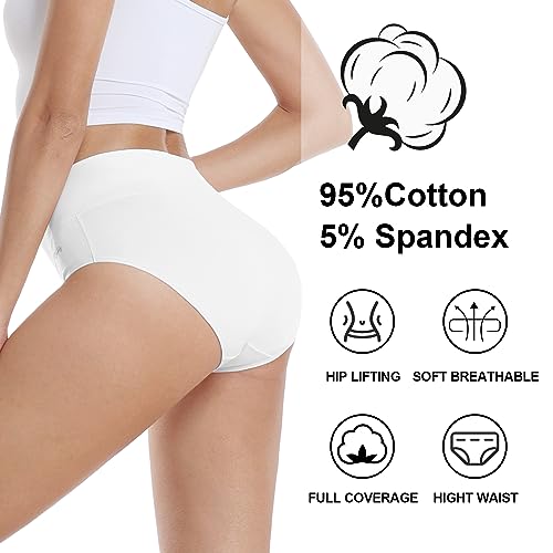 Detalle de Coskefy Women’s High Waisted Cotton Knickers – 5 Pack Briefs