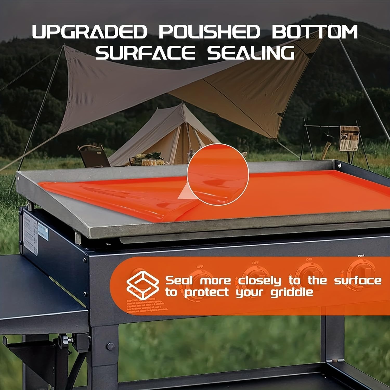 Detalle 2 de REEDTOCK GSM2389 Silicone Griddle Mat for 36-Inch Blackstone, Orange, 400°F