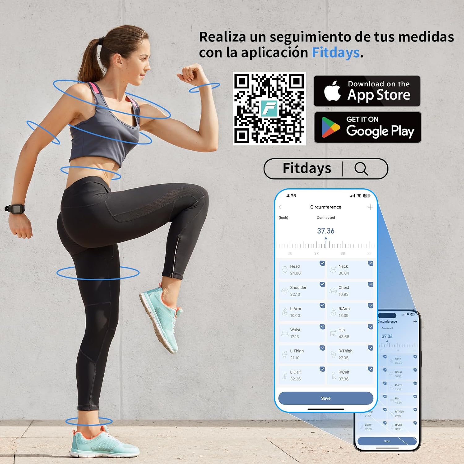 Detalle de Healthkeep Cinta Métrica Inteligente 1,5 m 📏