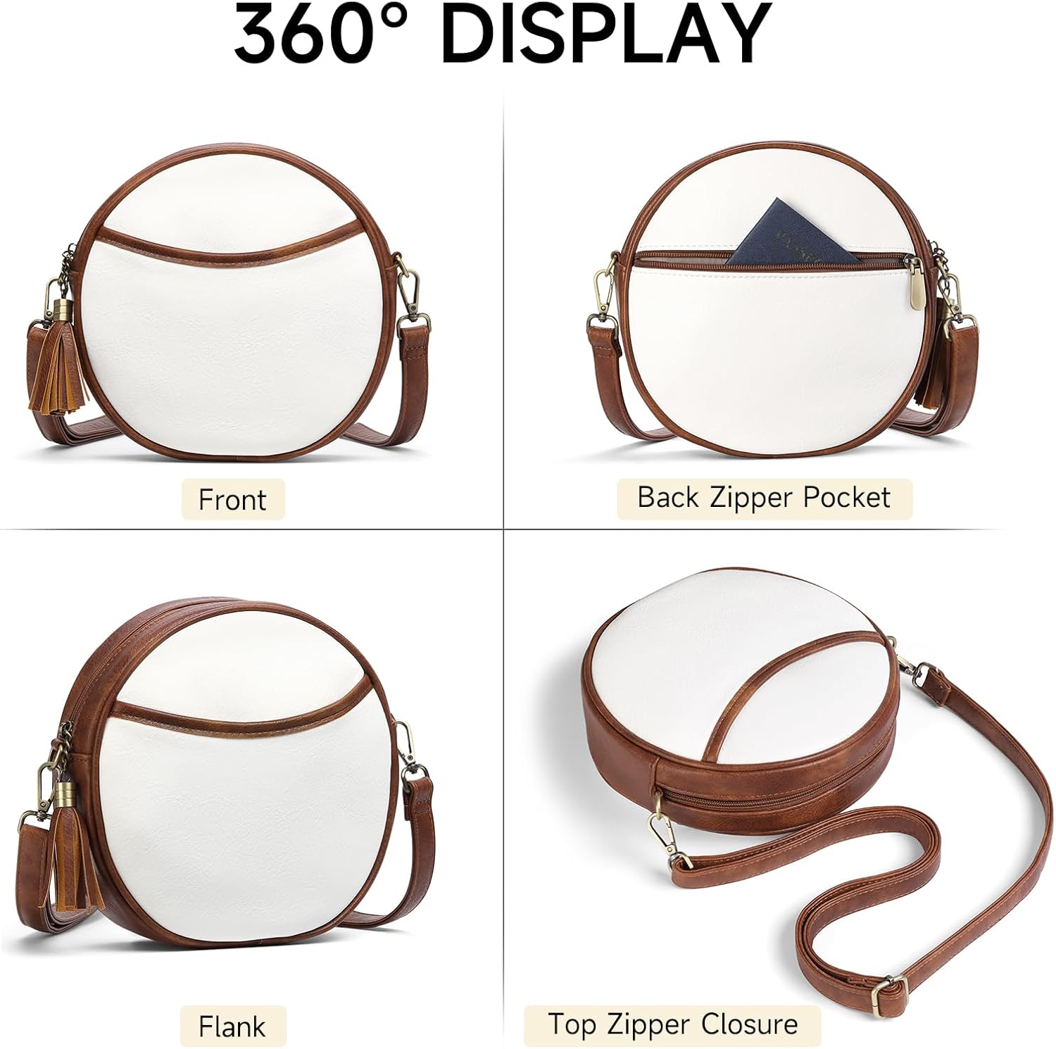 Thumbnail 4 de GAEKEAO Round Crossbody Bag for Women in Vegan Leather